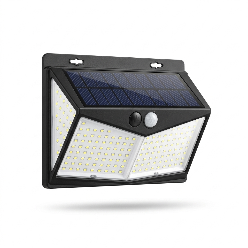 Modern outdoor solar light with a slim upright body