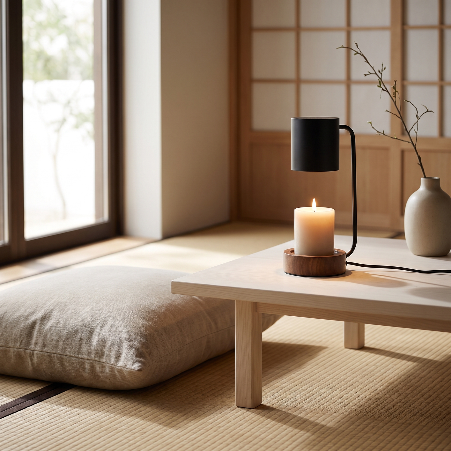 Wooden Candle Warmer Lamp
