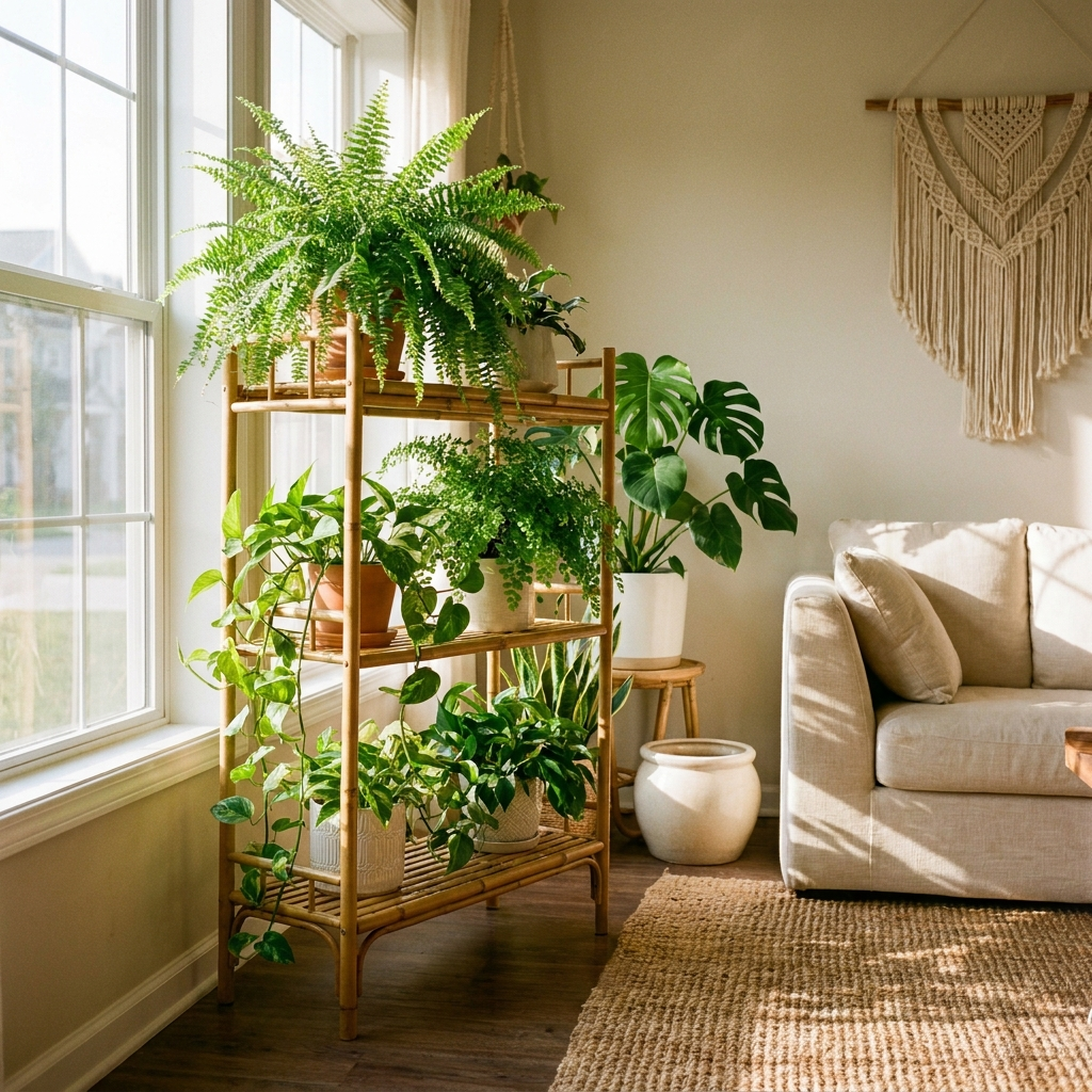 Bamboo Plant Stand lifestyle 1