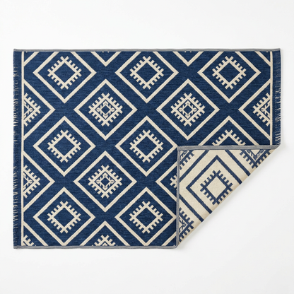 Waterproof outdoor patio rug on white background