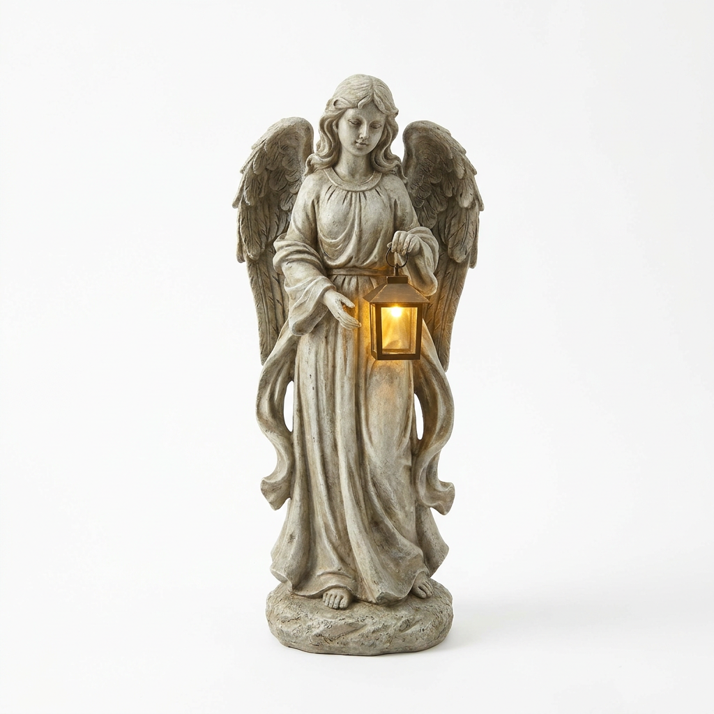 Angel solar pathway light on white background