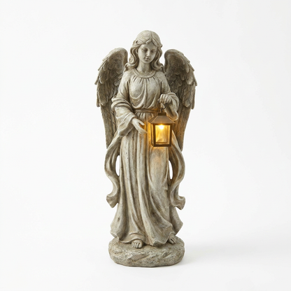 Angel solar pathway light on white background