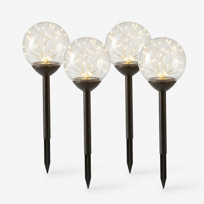 Solar sparkler path lights set of 4 on white background