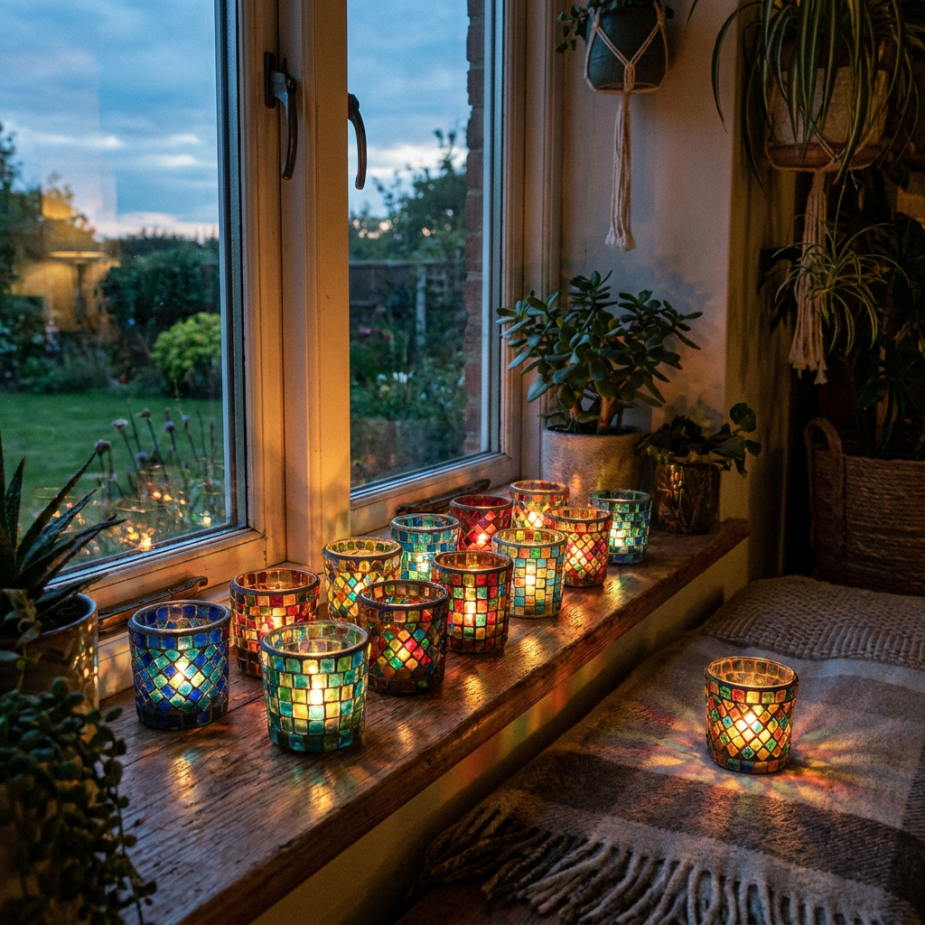 Mosaic Candle Holders lifestyle 2
